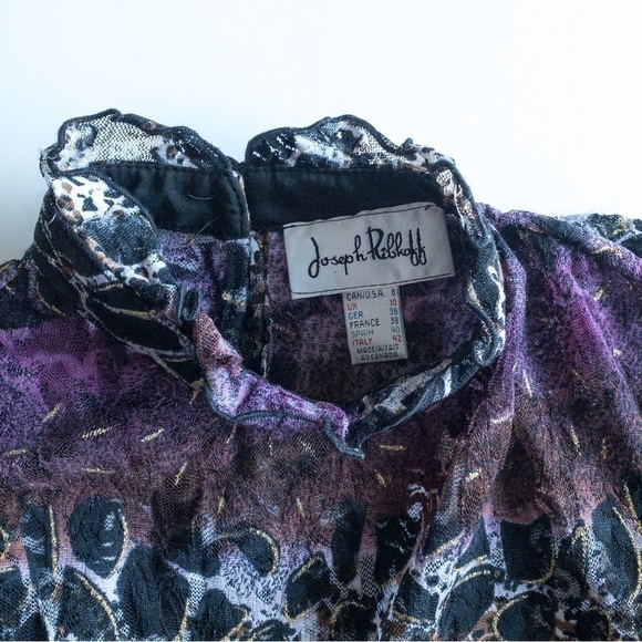 𝅺Joseph Ribkoff Lace Blouse Top Animal Print Leopard Cheetah Womens Size 8 - Picture 8 of 8